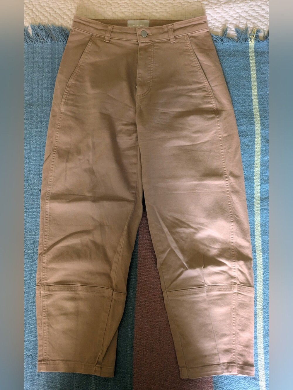 Everlane Barrel Cropped Utility Pants in Tan